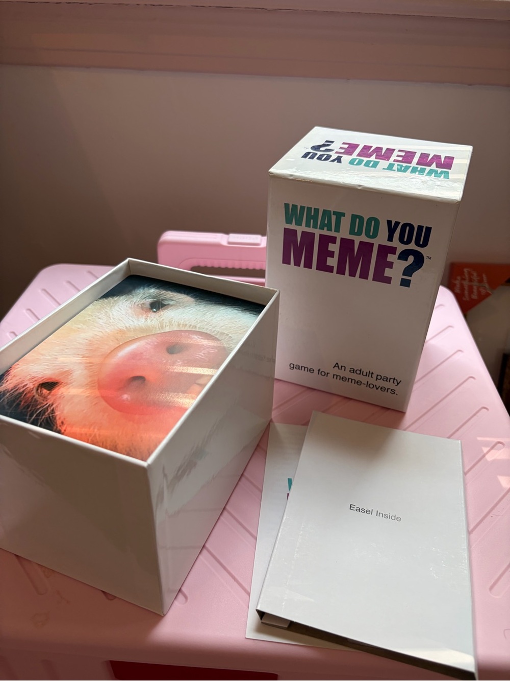 What Do You Meme? Party Card Game - White Box with Pink Accents